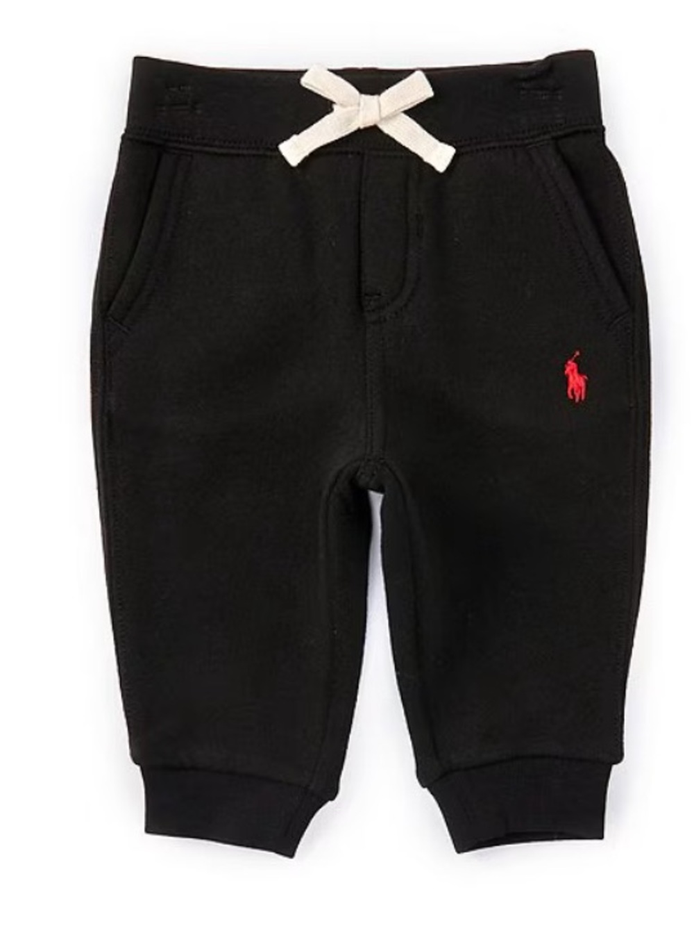 Ralph Lauren Baby Boys 9 M Fleece Jogger Pants Polo Black